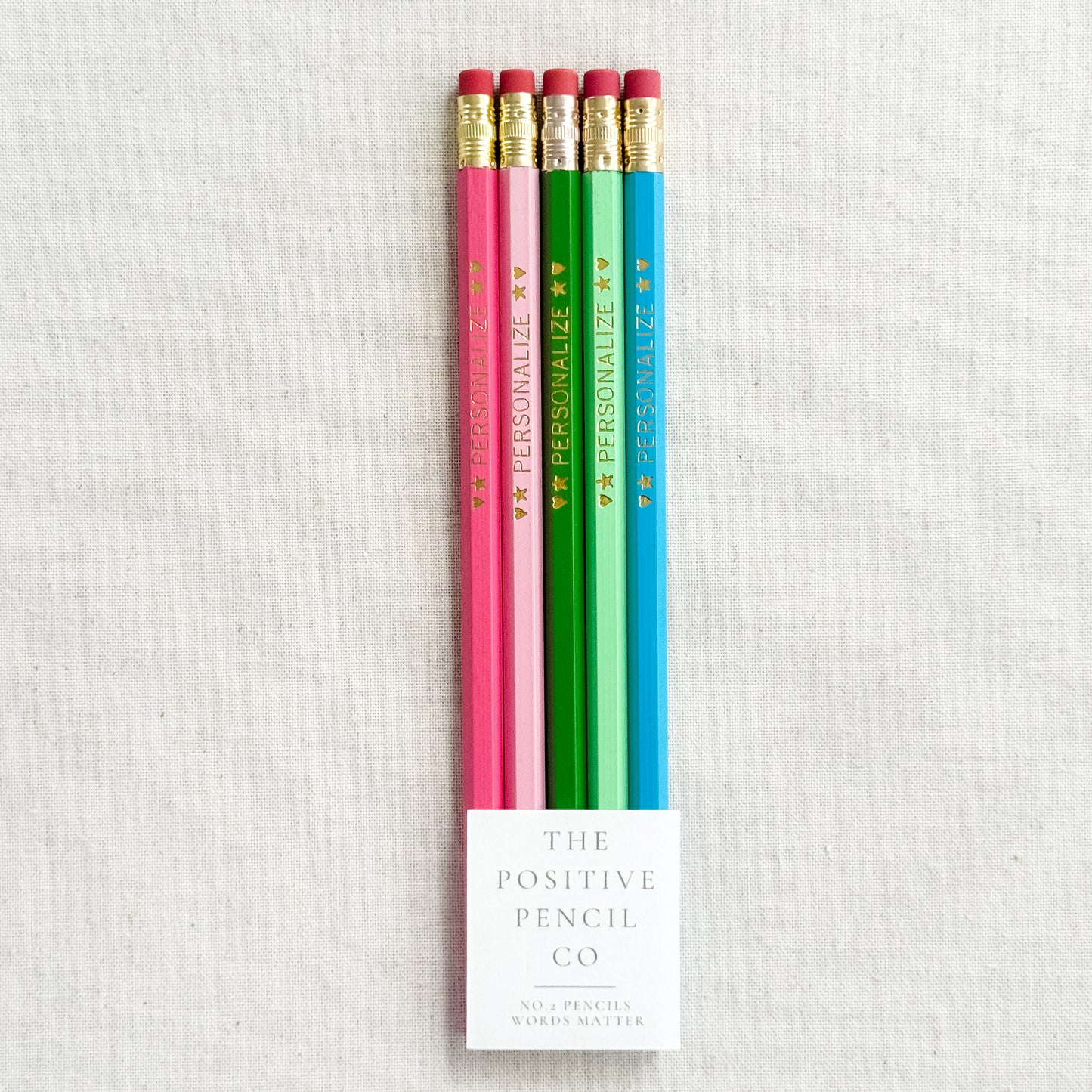 5 Personalized Pencil Set FLORAL CANDY