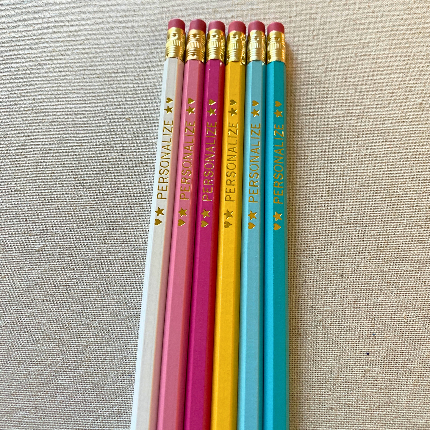 6 Personalized Pencil Set AQUA DELIGHT