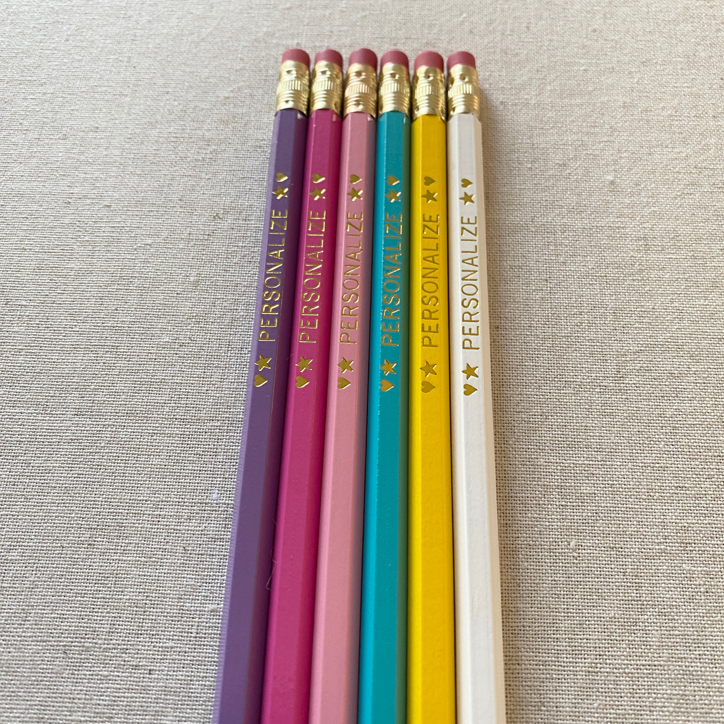 6 Personalized Pencil Set BUBBLEGUM