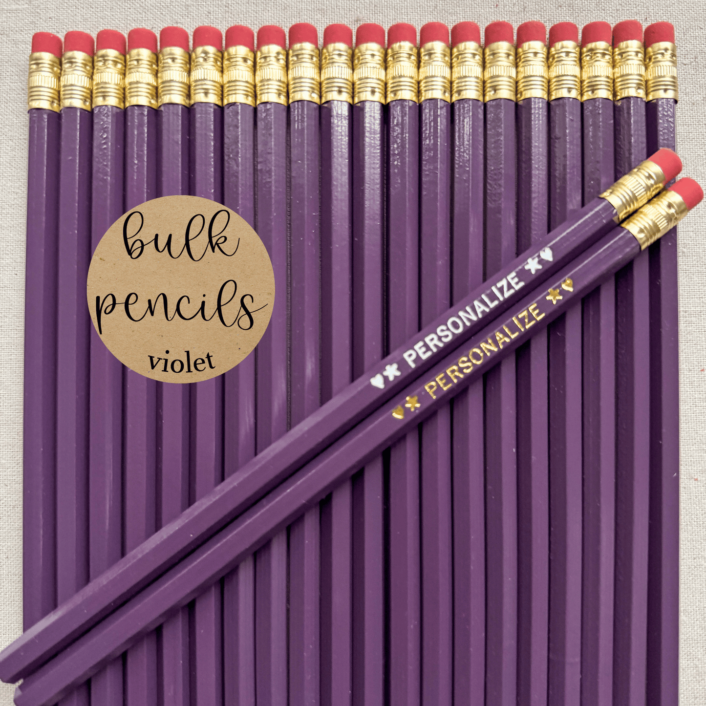 VIOLET Bulk Personalized Pencils