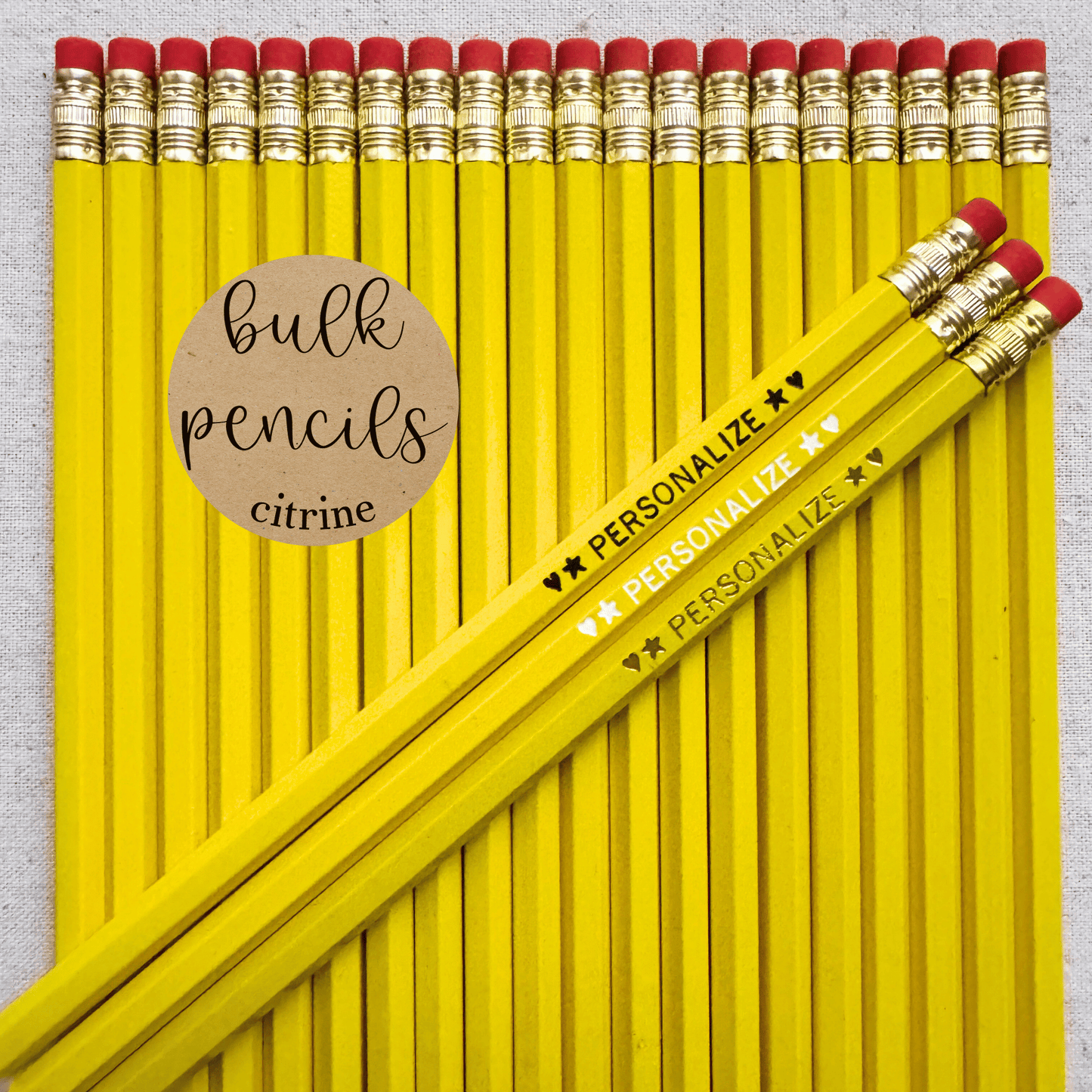 CITRINE Bulk Personalized Pencils