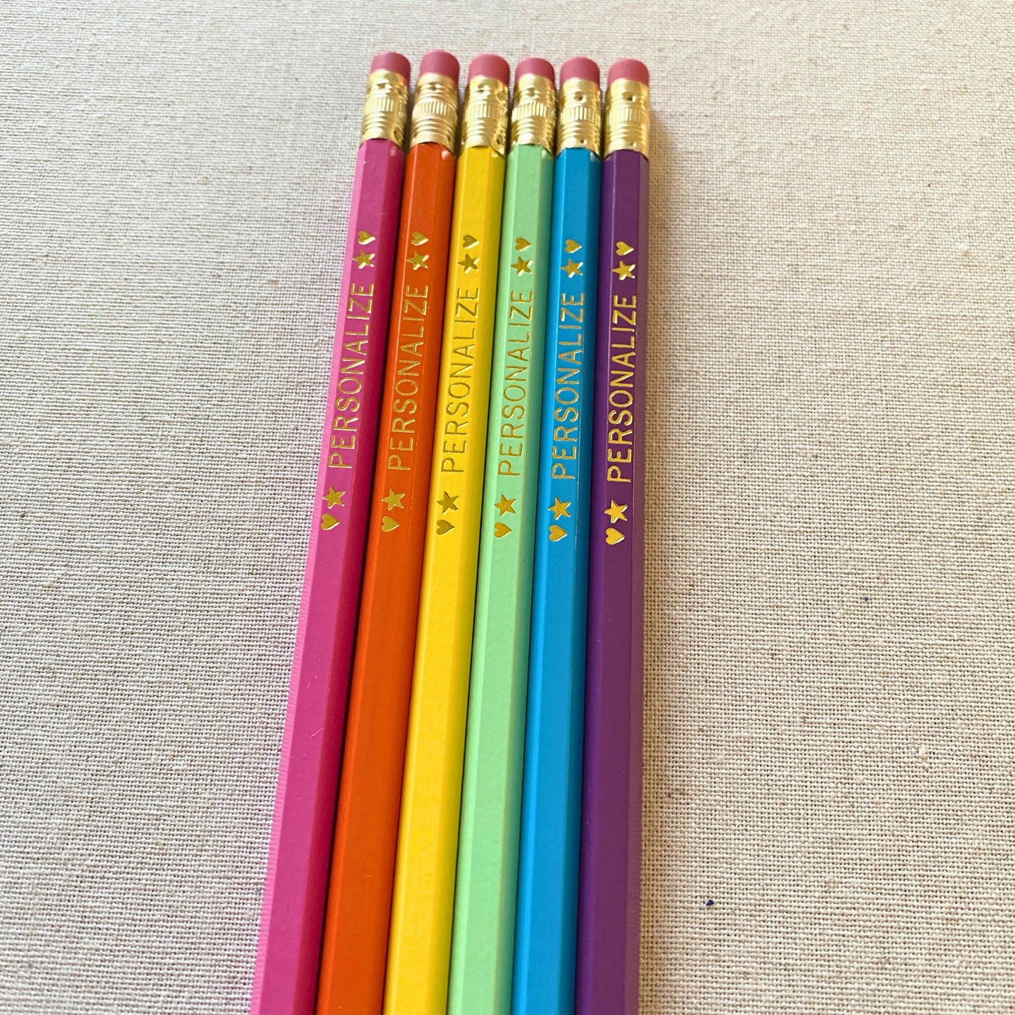 6 Personalized Pencil Set CITRUS SPLASH