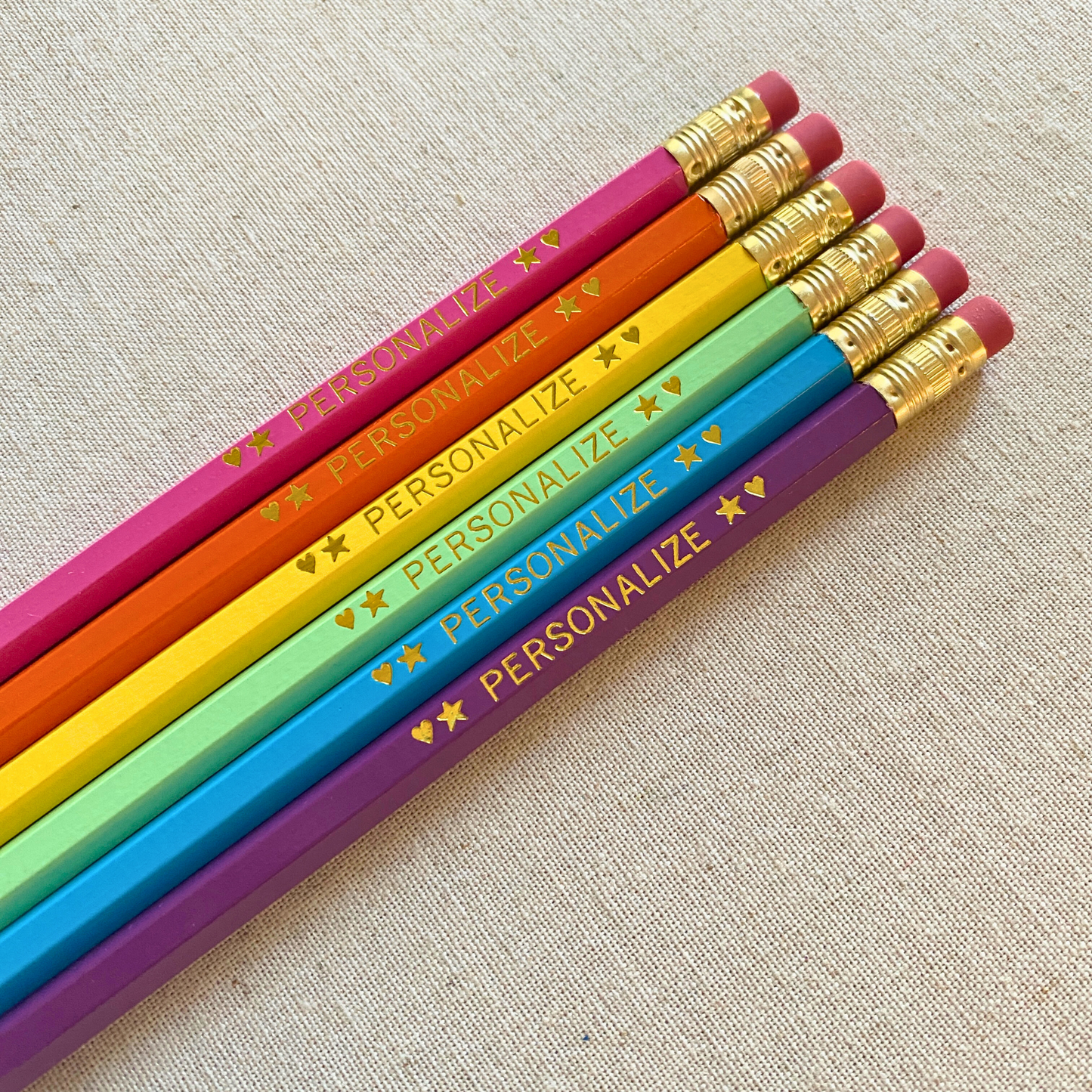 6 Personalized Pencil Set CITRUS SPLASH