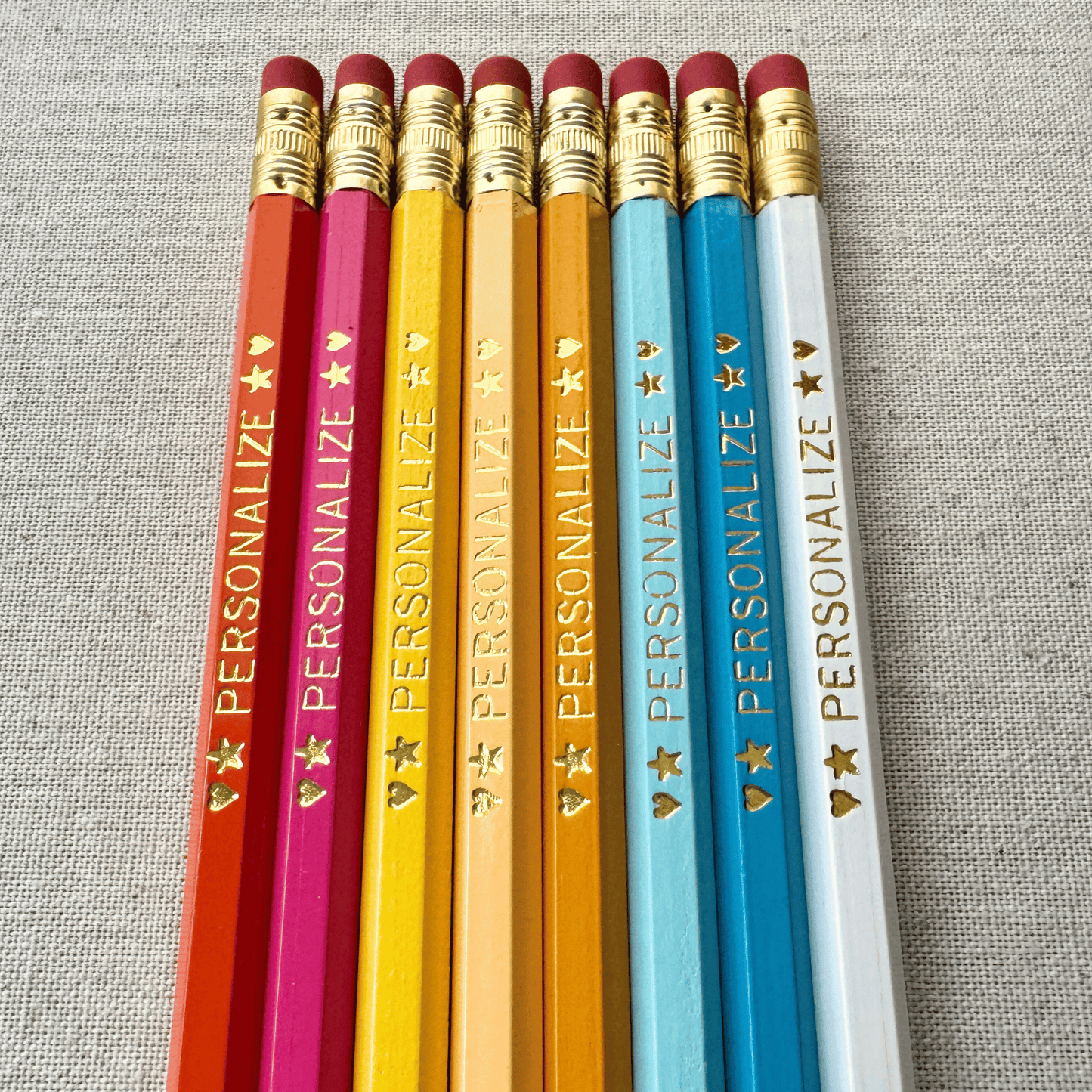 8 Personalized Pencil Set COLOR ME HAPPY