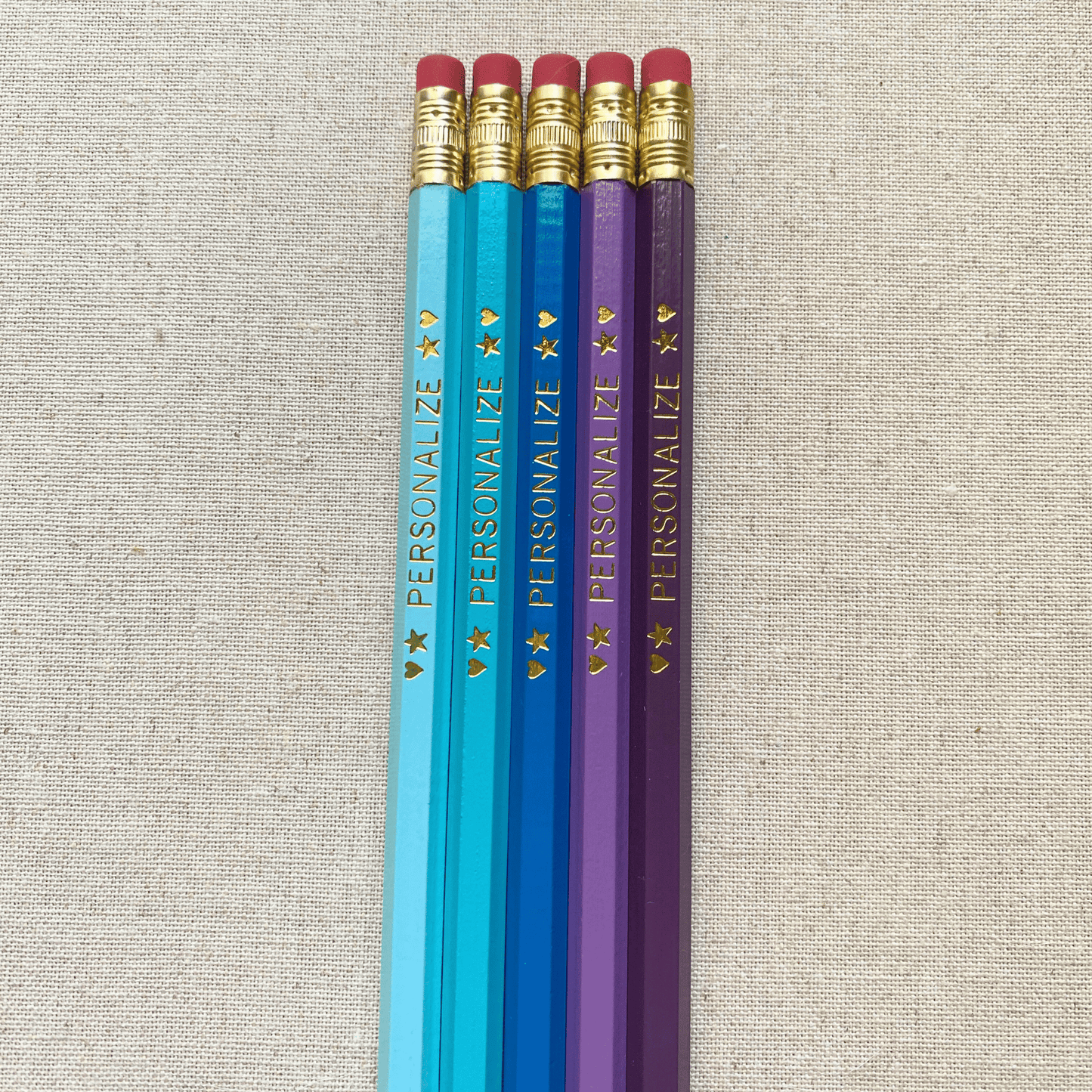 5 Personalized Pencil Set EMERALD WISH
