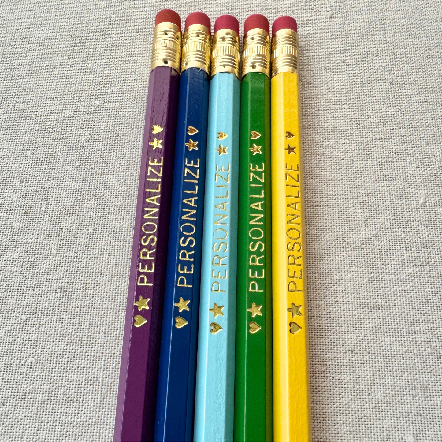5 Personalized Pencil Set EMERALD WISH