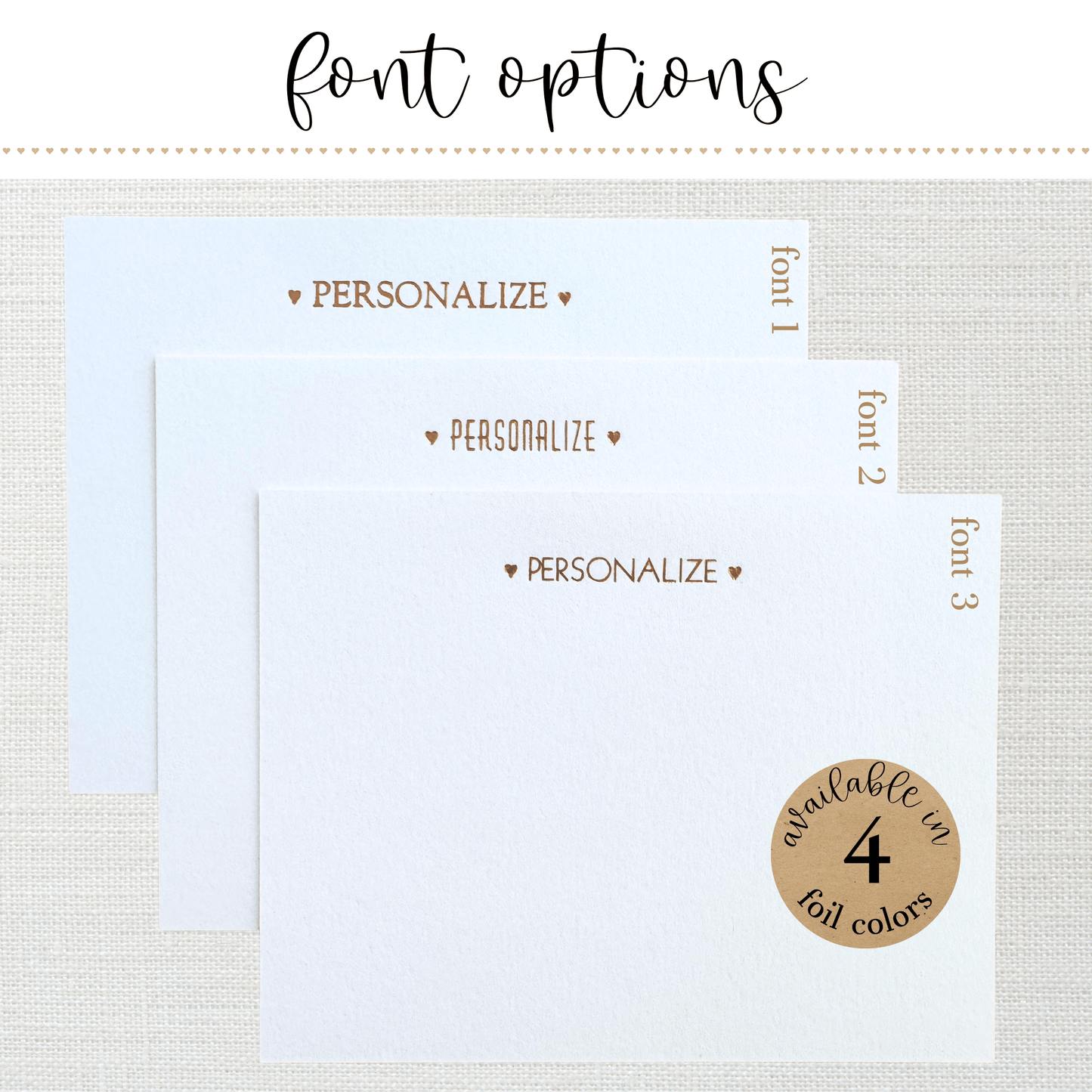 10 Foil Embossed Personalized Notecards and 10 Golf Green Envelopes