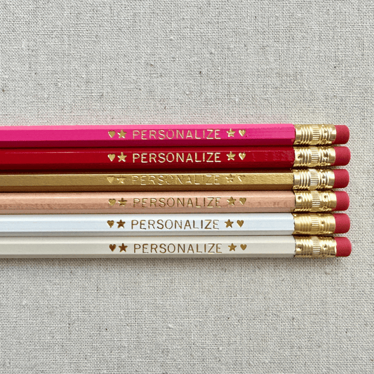 6 Personalized Pencil Set IVORY ROSE