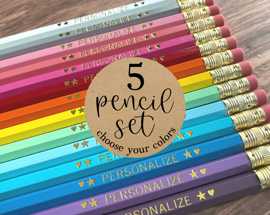 Personalized Pencils Set of 5