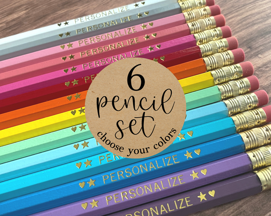 Personalized Pencils Set of 6