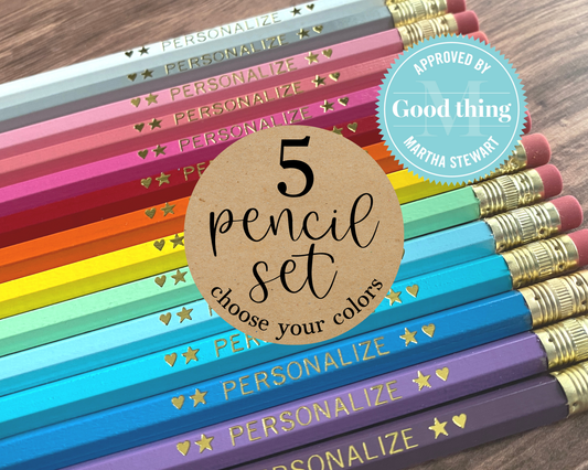 Personalized Pencils Set of 5