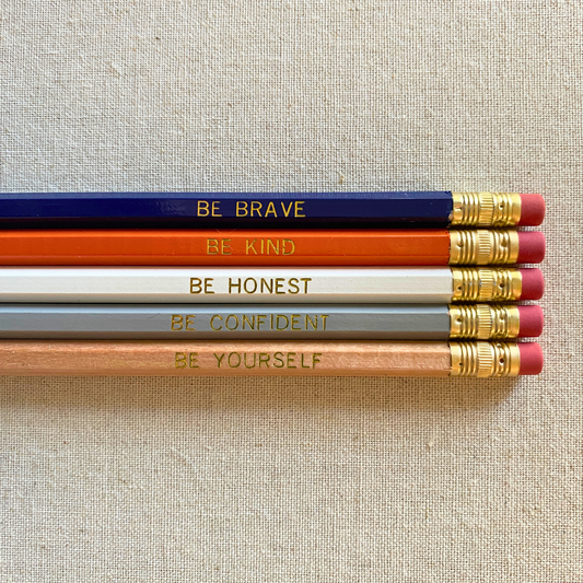 Motivational 5 Pencil Set NAVY + ORANGE