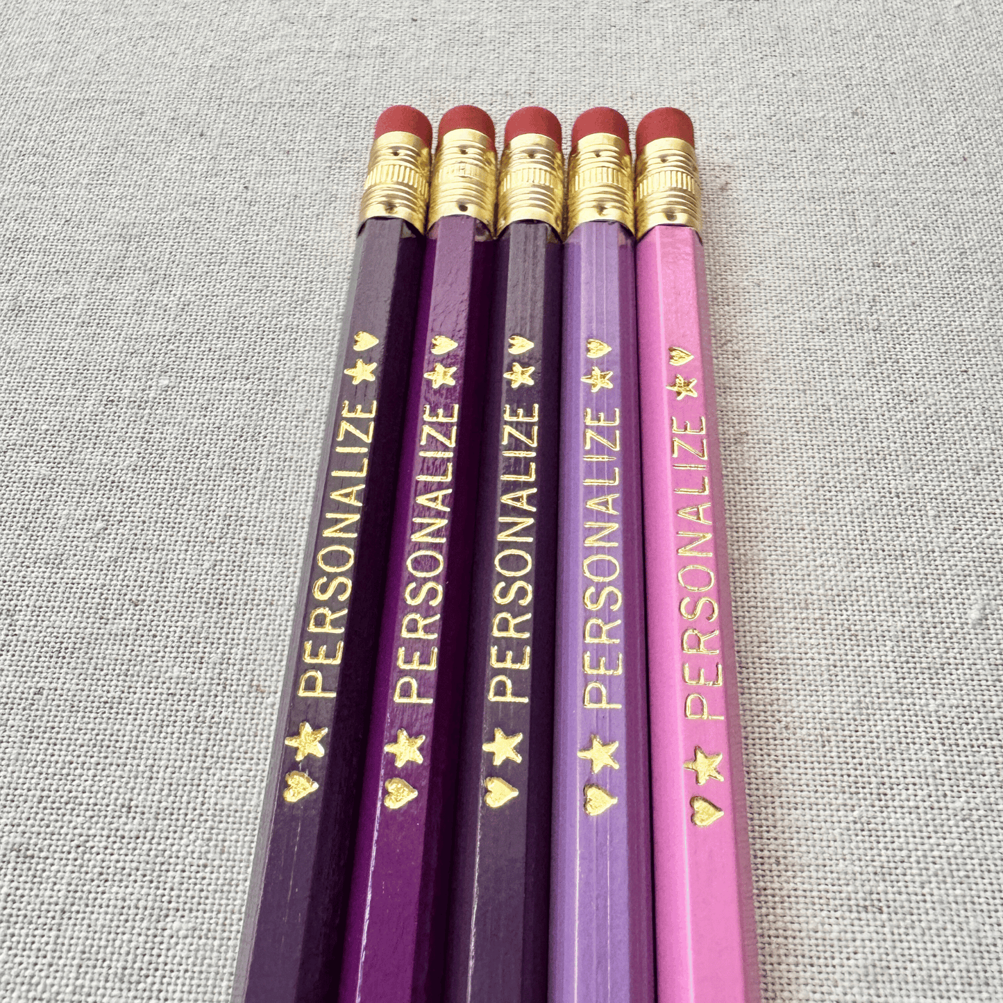 Ombre Purple Personalized Pencil Set
