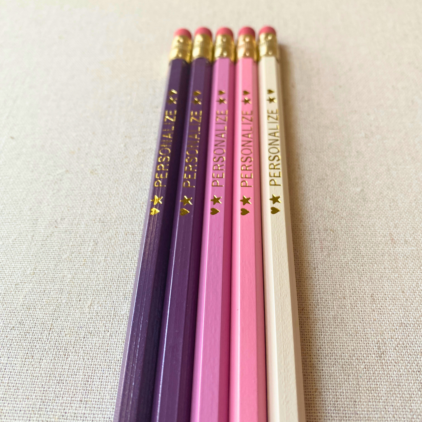 5 Personalized Pencil Set PEONY