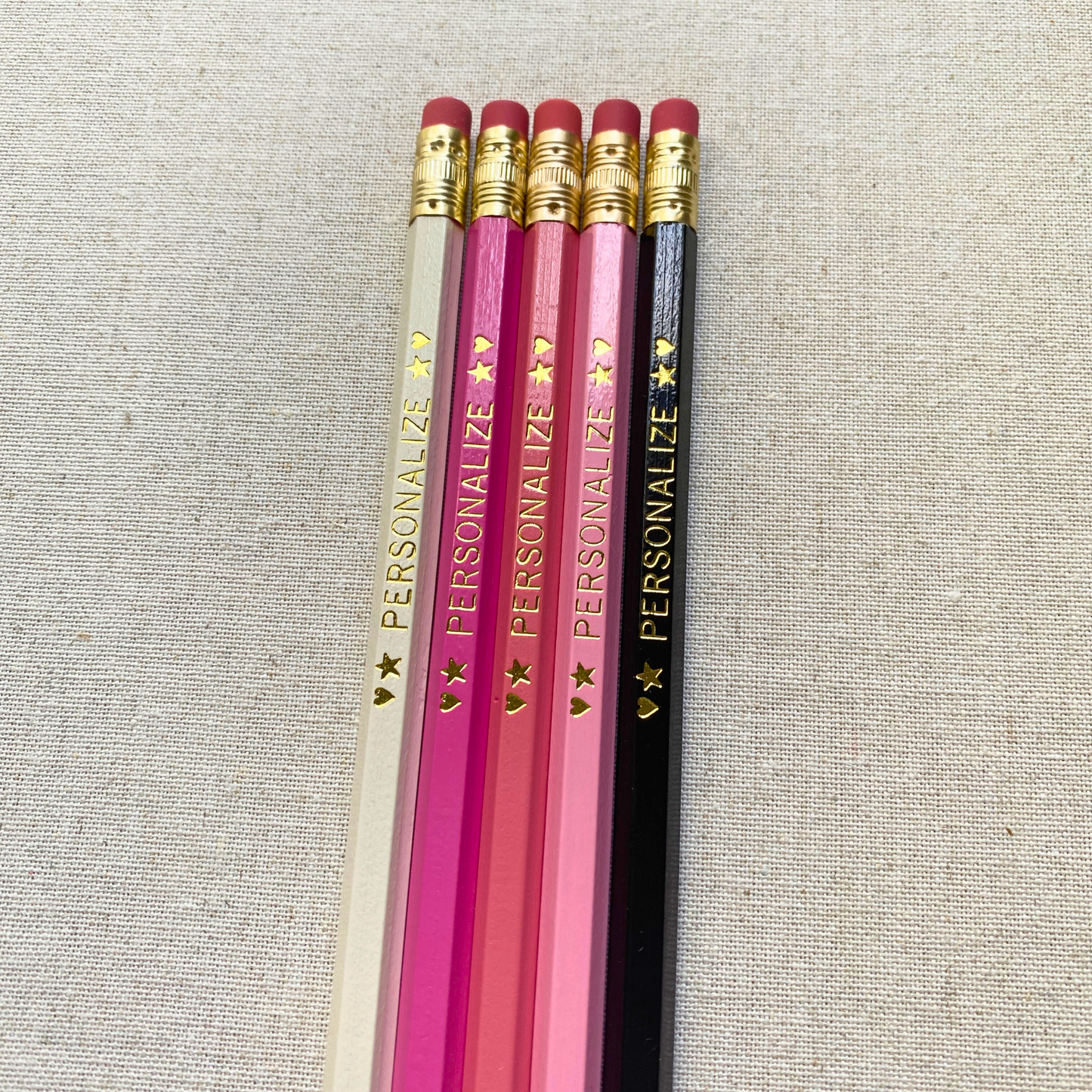5 Personalized Pencil Set PINK INFUSION