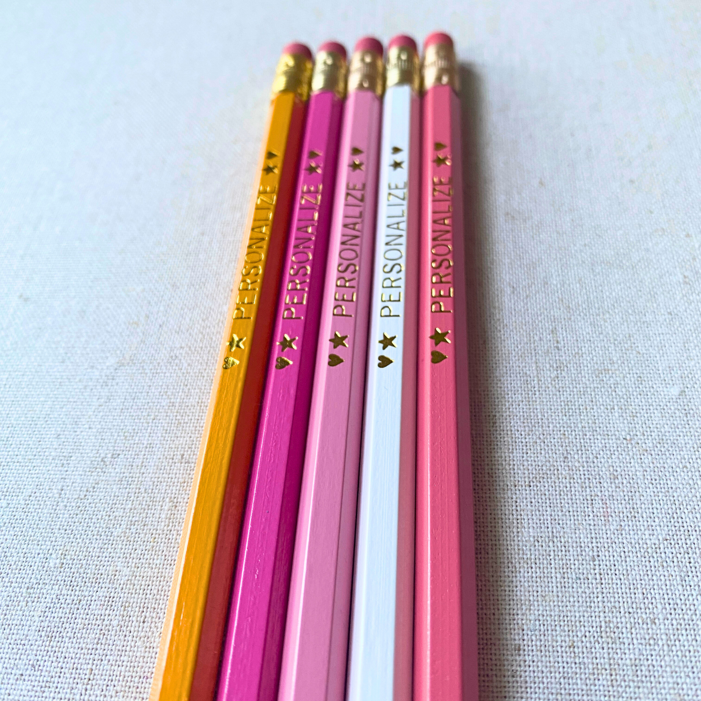5 Personalized Pencil Set PINK LEMONADE
