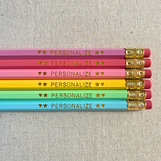 6 Personalized Pencil Set PRETTY PASTELS