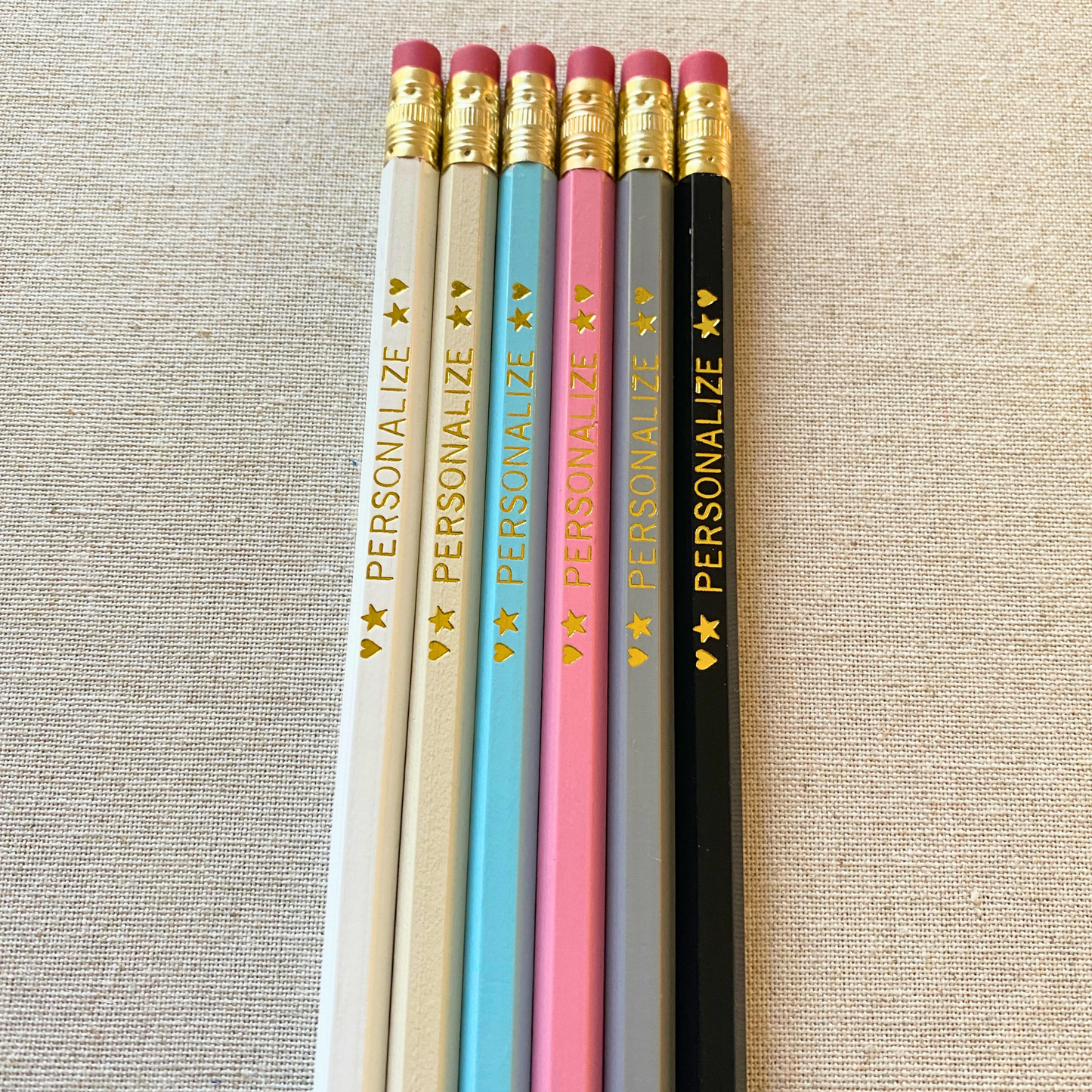 6 Personalized Pencil Set SERENITY