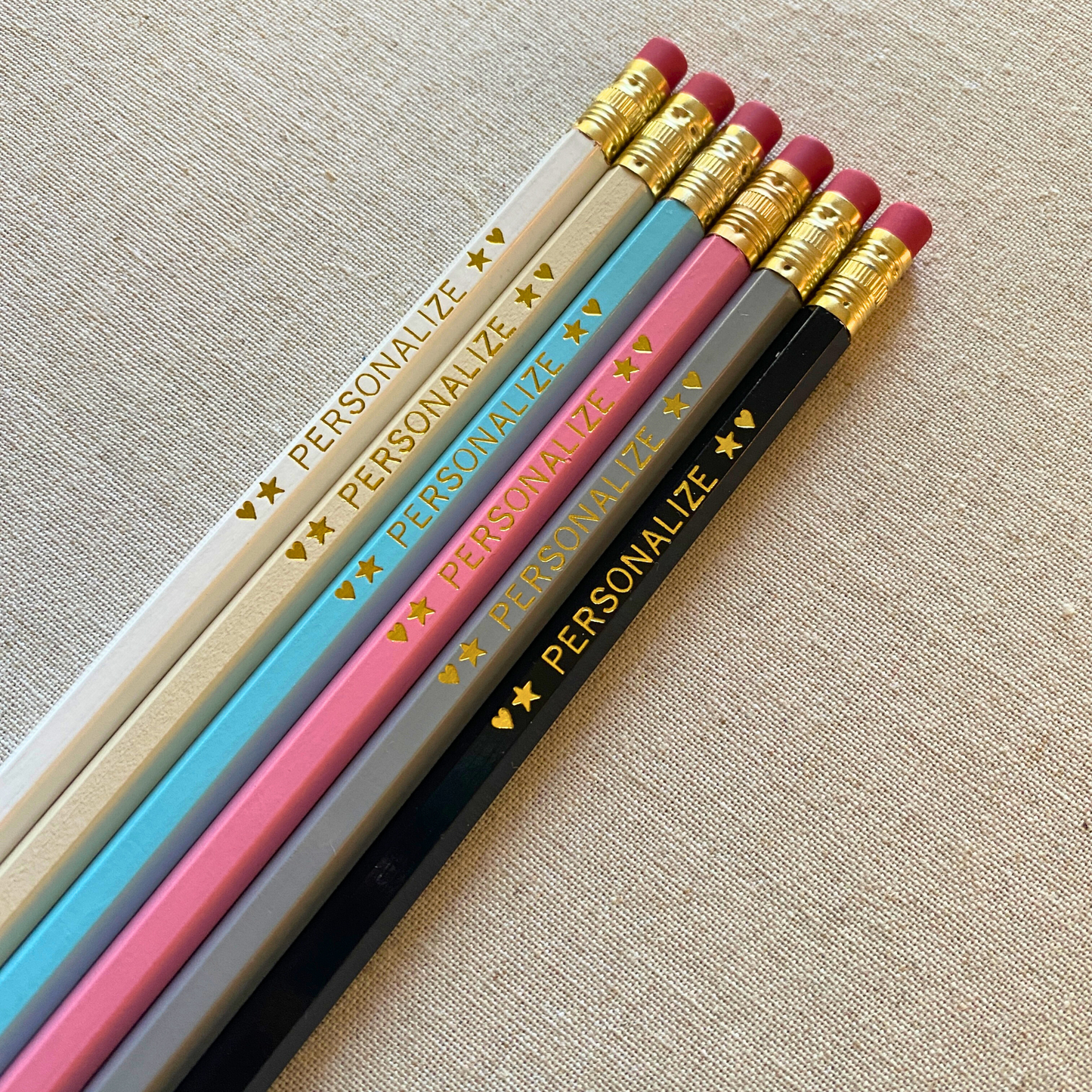 6 Personalized Pencil Set SERENITY