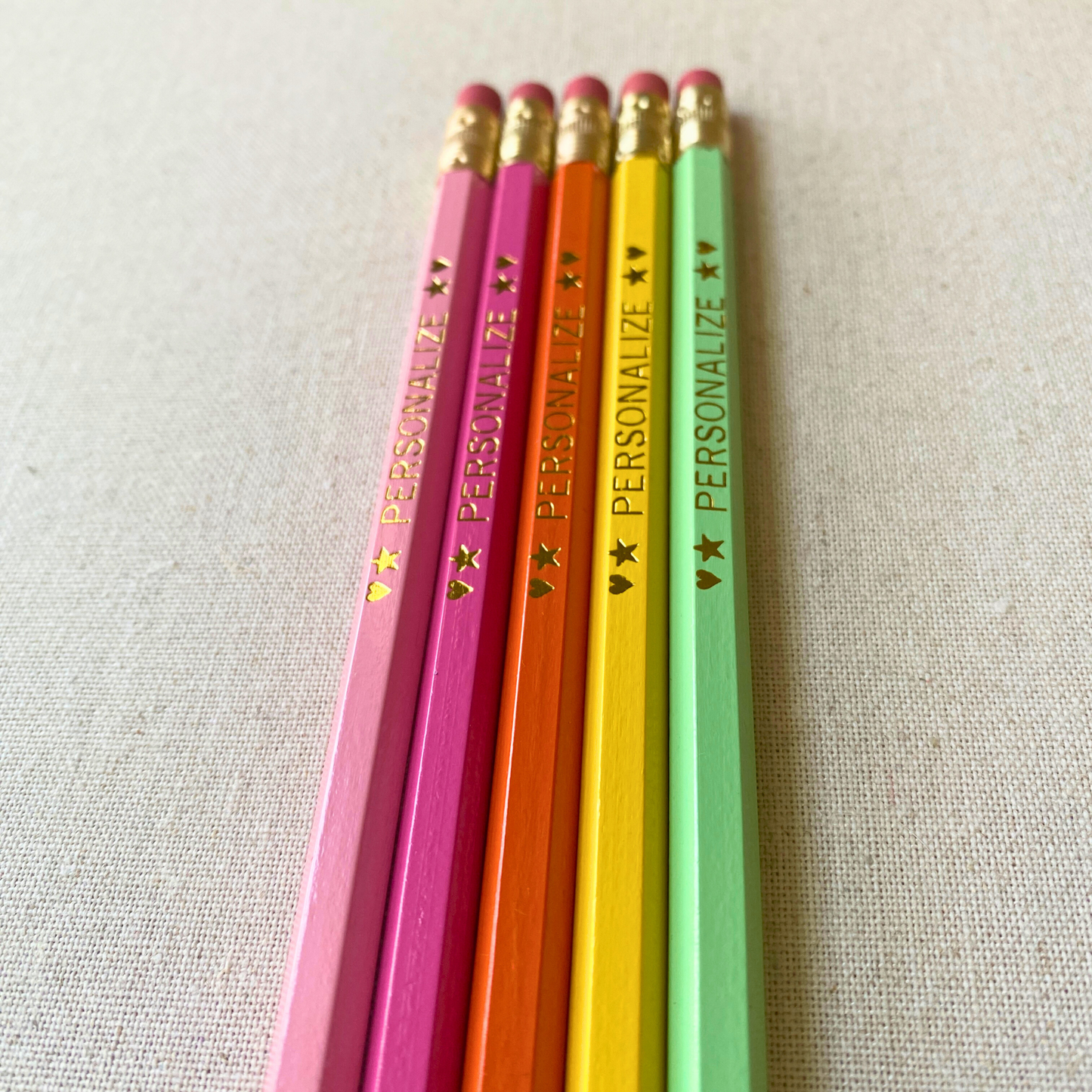 5 Personalized Pencil Set SPRING SORBET