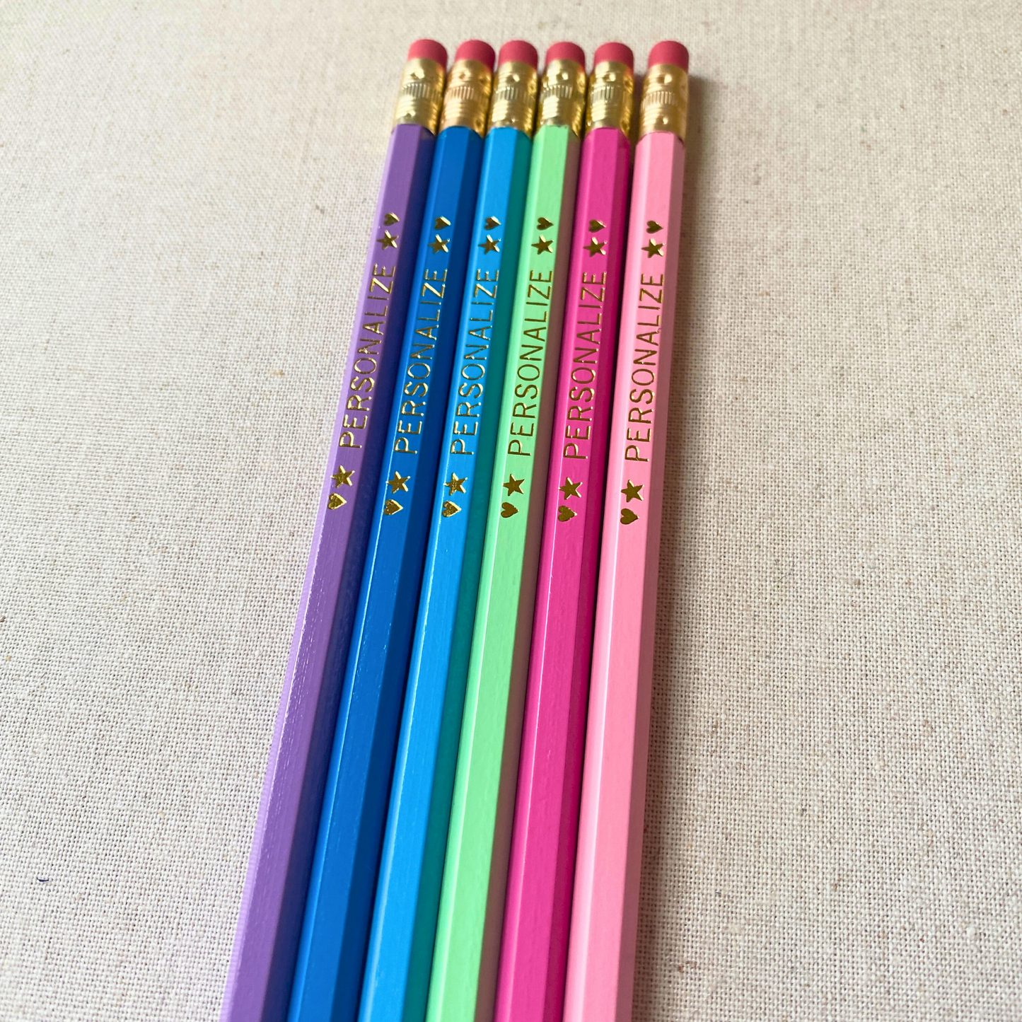 6 Personalized Pencil Set SWEET CANDY