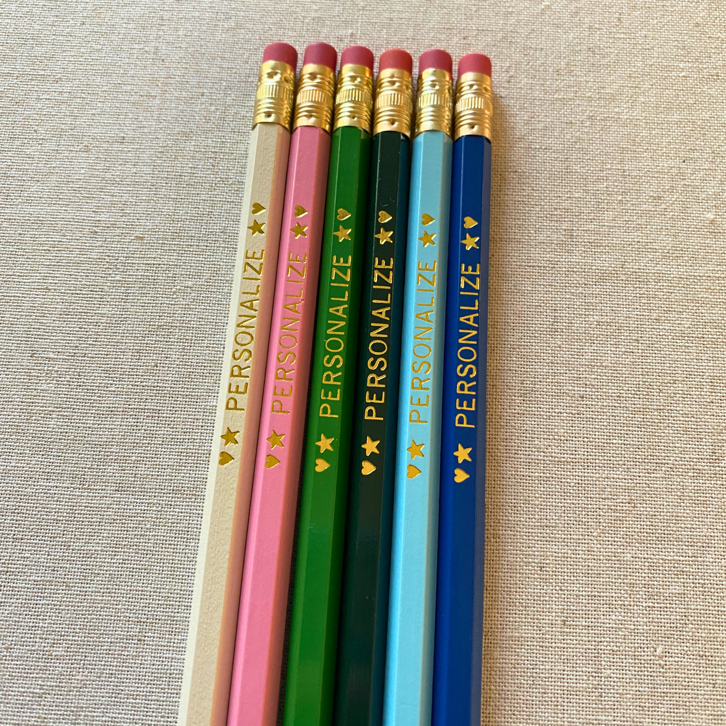 6 Personalized Pencil Set TRANQUIL WATERS