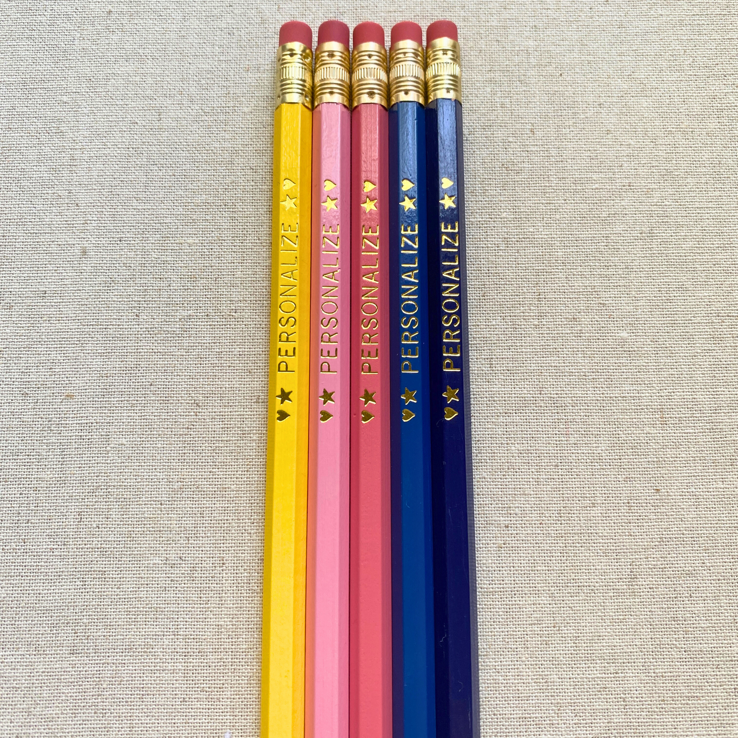 5 Personalized Pencil Set TROPICAL SUNRISE
