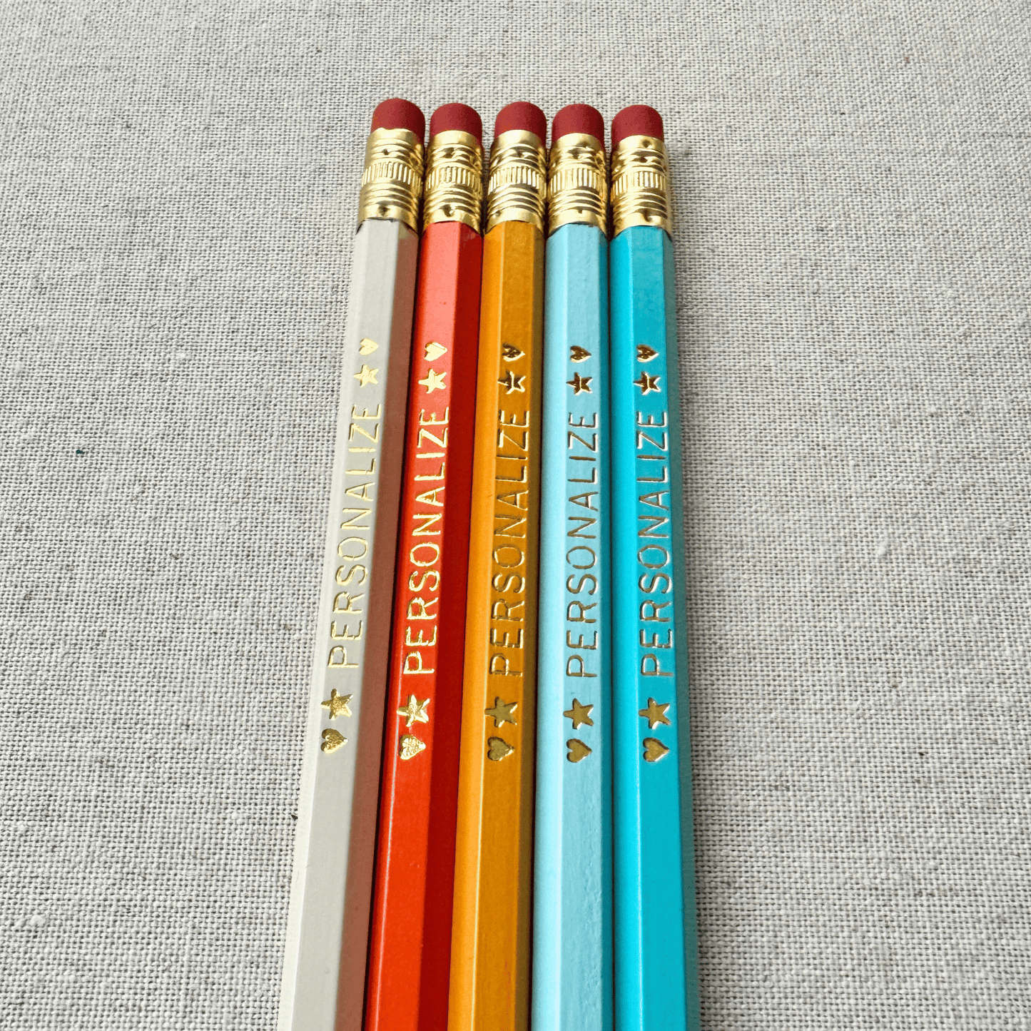 5 Personalized Pencil Set TROPICAL WAVES