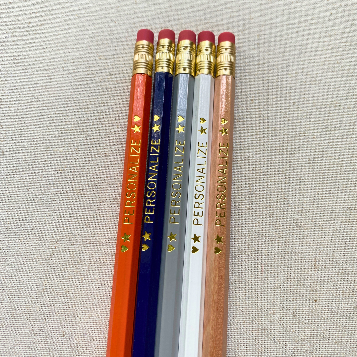 5 Personalized Pencil Set URBAN RUSTIC
