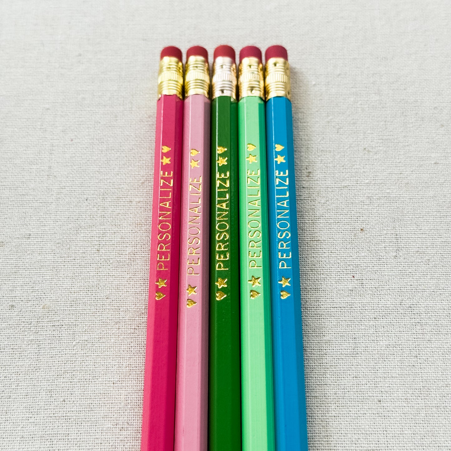 5 Personalized Pencil Set FLORAL CANDY