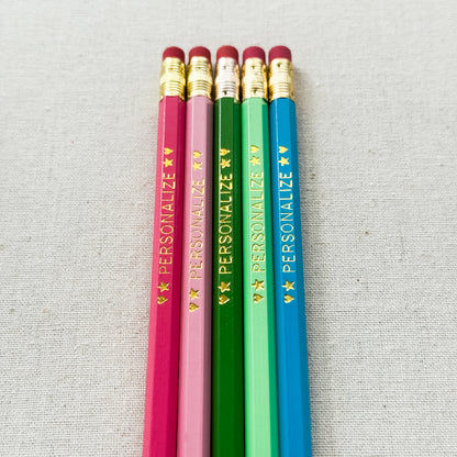 5 Personalized Pencil Set FLORAL CANDY