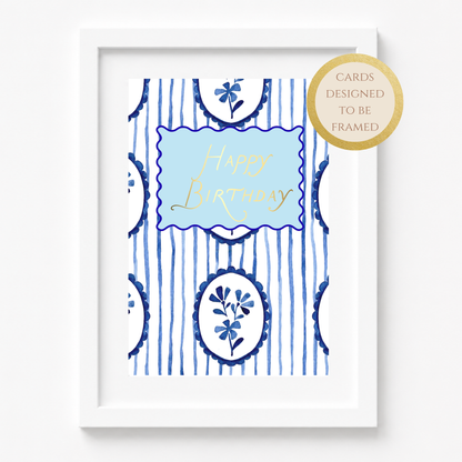 Preppy Birthday Card with Gold Foil