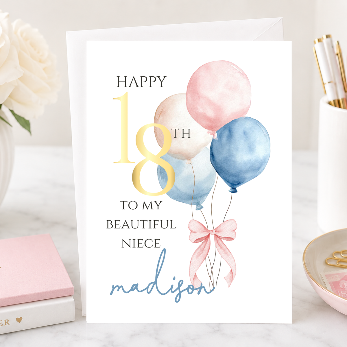 Personalized Teen 18th Birthday Card with Custom Name