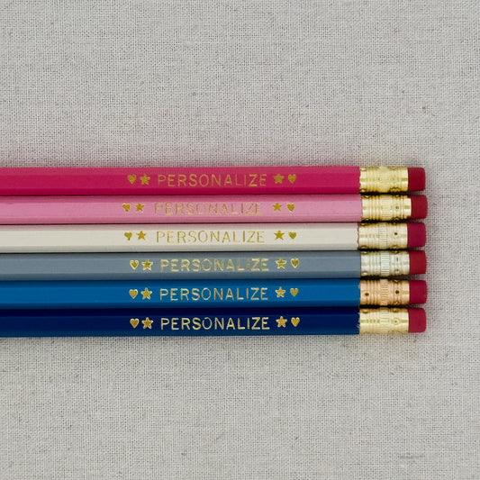 6 Personalized Pencil Set PREPPY COAST