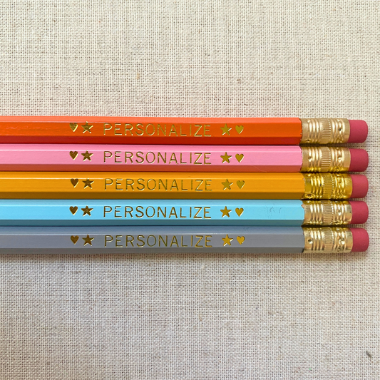 5 Personalized Pencil Set BOHO VIBES