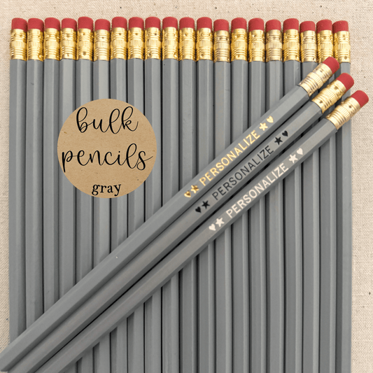 GRAY Bulk Personalized Pencils