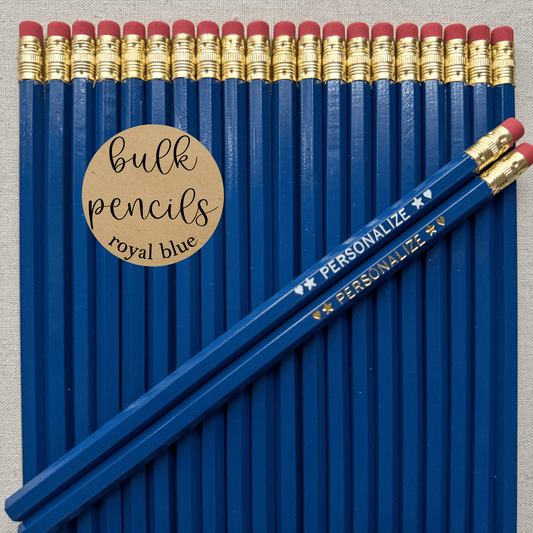ROYAL BLUE Bulk Personalized Pencils