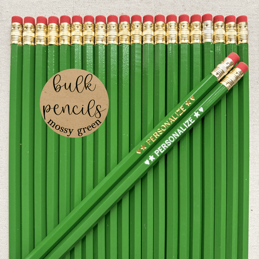 MOSSY GREEN Bulk Personalized Pencils