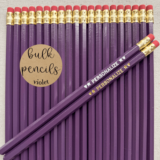 VIOLET Bulk Personalized Pencils
