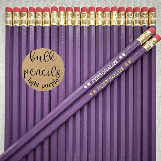 LIGHT PURPLE Bulk Personalized Pencils