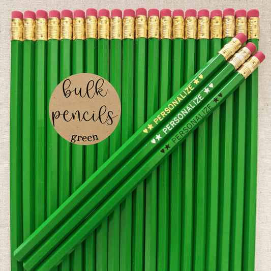 GREEN Bulk Personalized Pencils