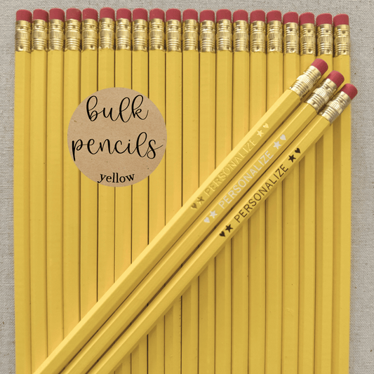 YELLOW Bulk Personalized Pencils