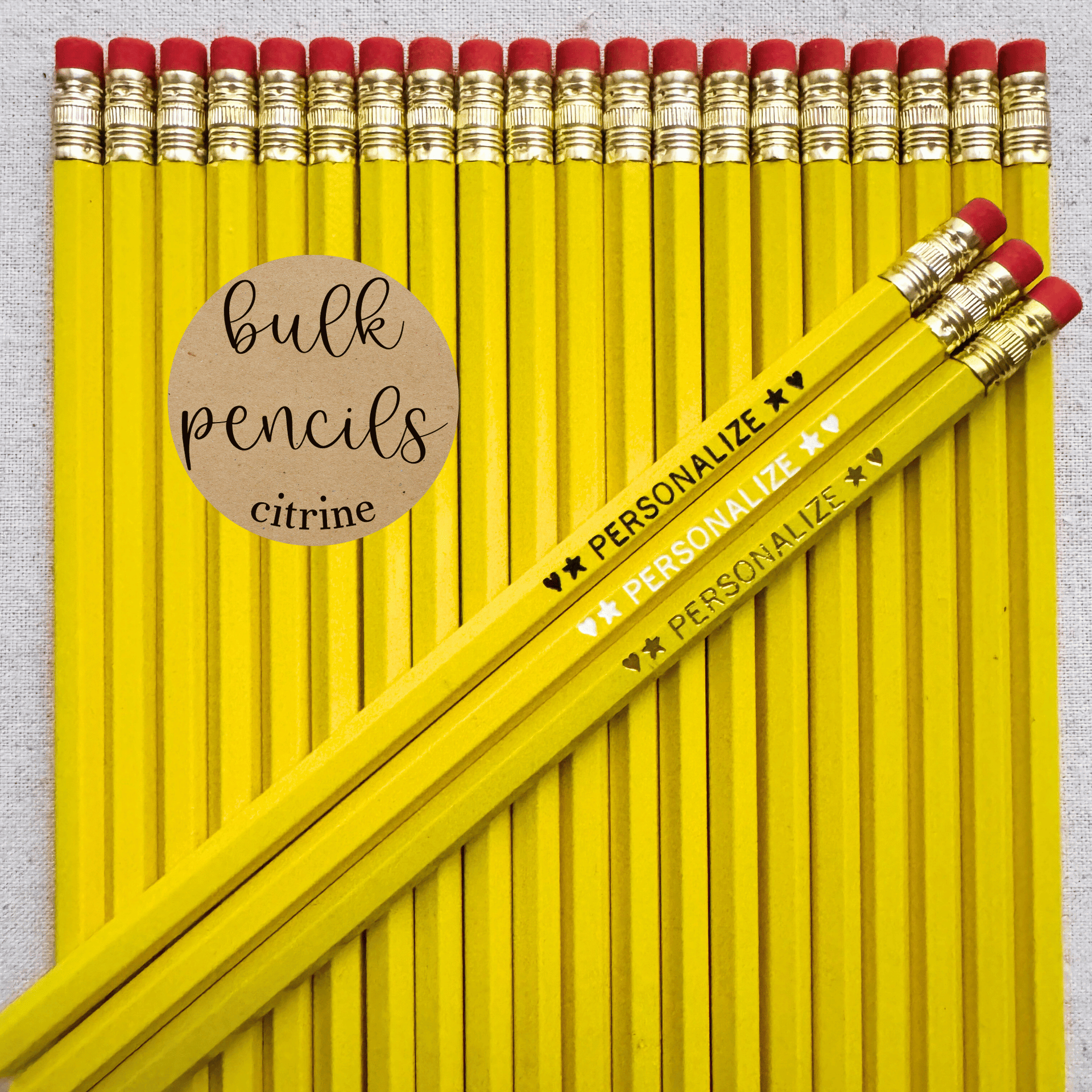 CITRINE Bulk Personalized Pencils – The Positive Pencil Co, image size:1920x1920