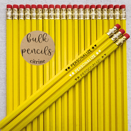 CITRINE Bulk Personalized Pencils