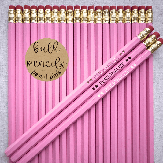 PASTEL PINK Bulk Personalized Pencils