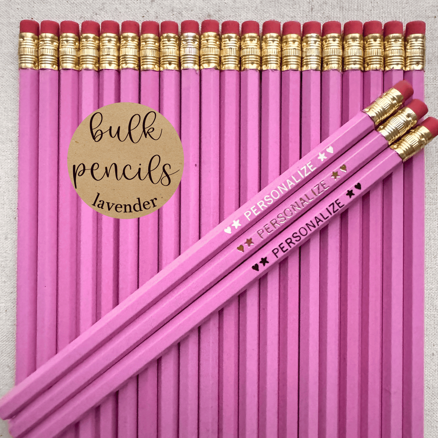 LAVENDER Bulk Personalized Pencils