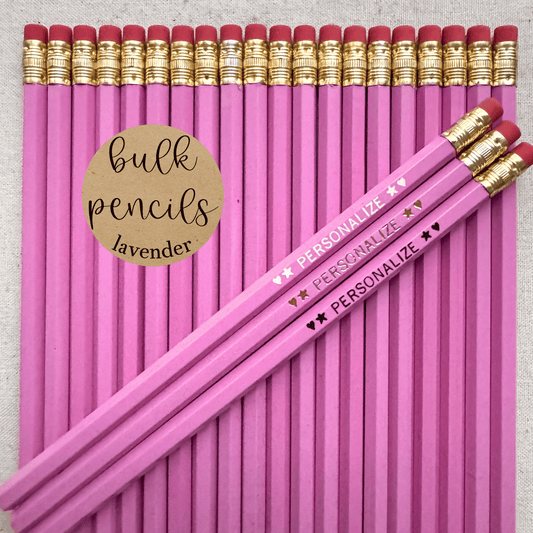 LAVENDER Bulk Personalized Pencils