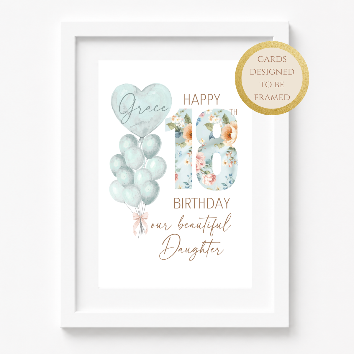 Personalized Daughter's 18th Birthday Card with Custom Name