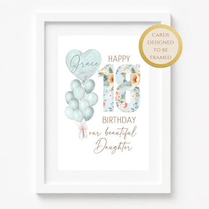 Personalized Daughter's 18th Birthday Card with Custom Name