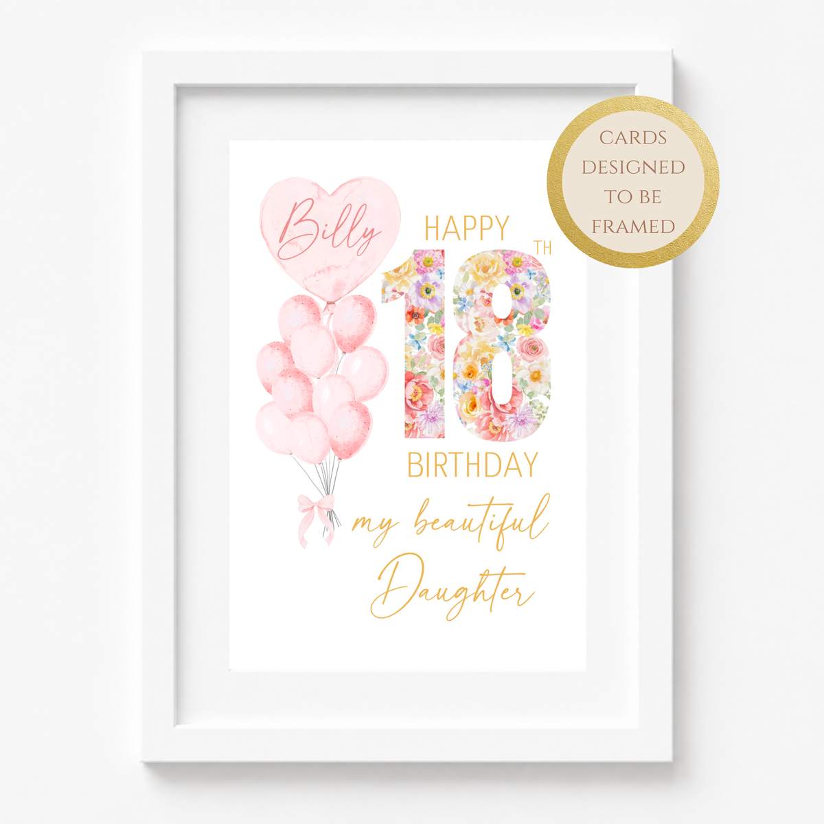 Personalized Daughter's 18th Birthday Card with Custom Name